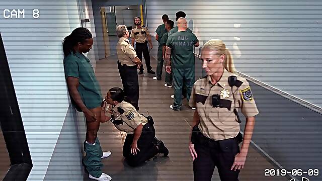 A hot latina, Kailani Kai, gets fucked by inmates in a steamy scene.