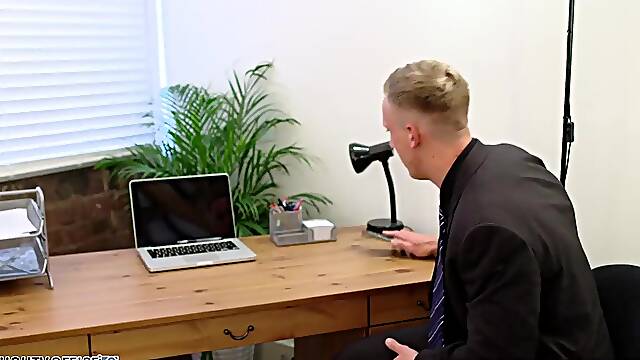 Blonde Victoria Summers ride cock in the office