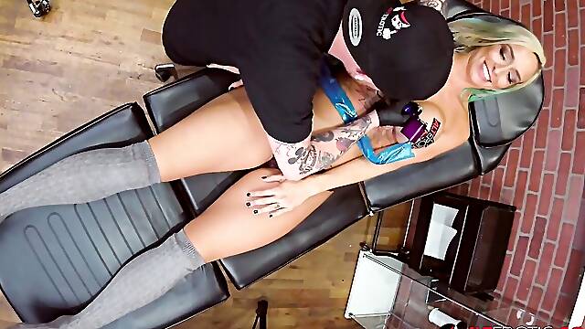 Tattoo Parlor BJ ft. Balloon Boobies & Vanessa Sky