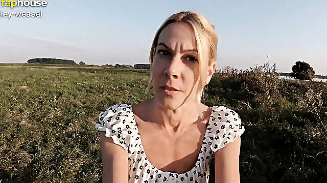 Indecent Bikini Golden-haired Whore Caught and Screwed Raw by the River