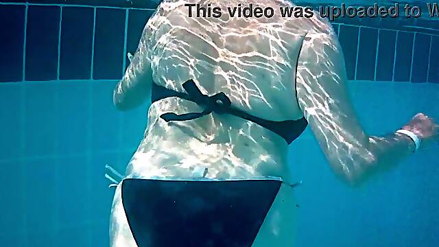 Wicked older mother Id like to fuck MariaOld with large natural titties shows vagina in the swimming pool