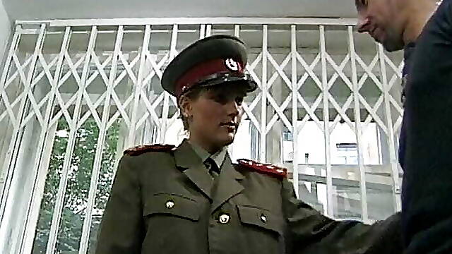 A hot German babe from a military needs cum inside her mouth