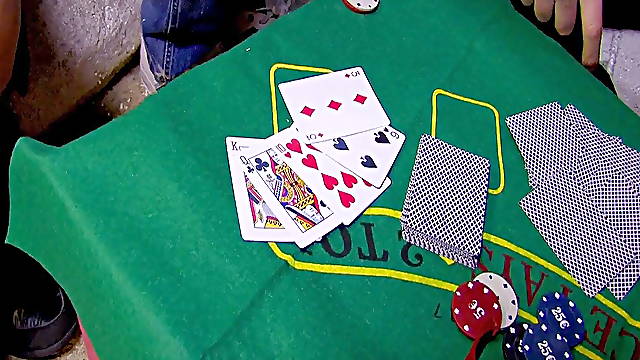 Husband cuckold loses playing poker and the prize is his wife fucking the player who wins