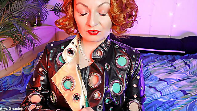 Sexy short leather gloves - hot MILF teasing ASMR video with close up - glove fetish