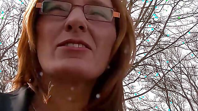 German old housewife approached on the street for sex casting