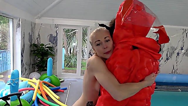 Naked and Horny on My Inflatable Submarine Girl