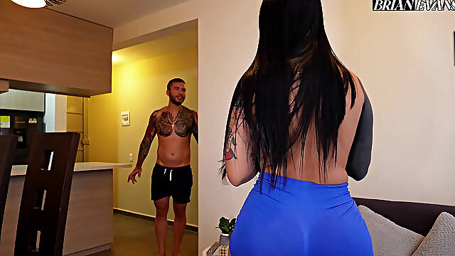 Colombian STEPSISTER with a big ass and tattoos, La Rola wants her blond stepbrothers cock - Brian Evansx
