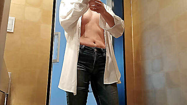 Takes off Her Underwear and Puts on Skinny Jeans and Shirt