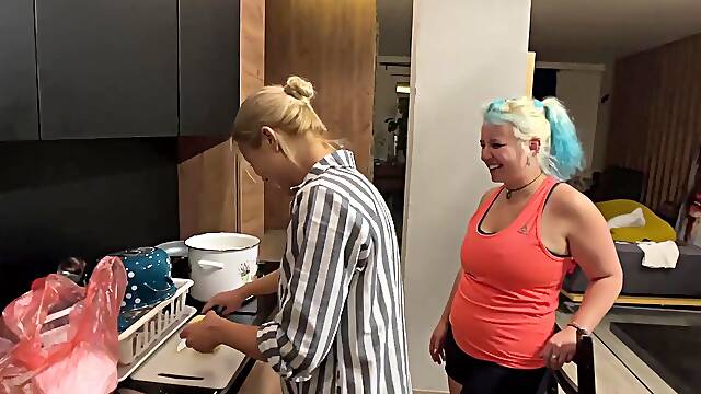 Backstage video with hot ass lesbian pornstar Cherry Kiss. HD